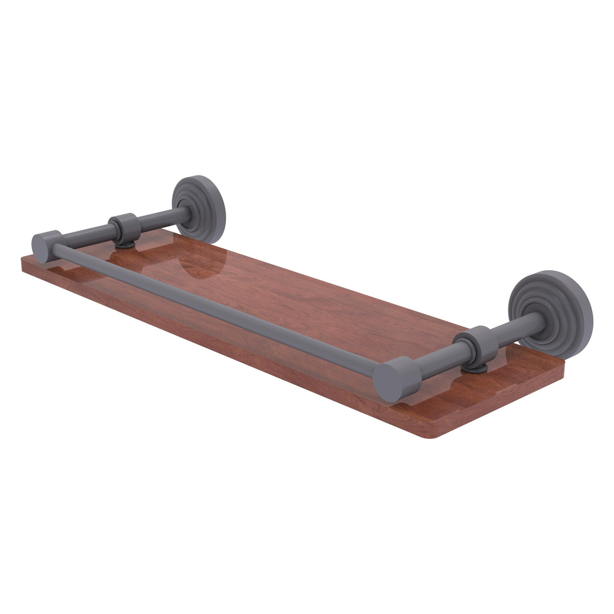 Allied Brass WP-1-16-GAL-IRW-GYM Waverly Place 16" Matte Gray Solid IPE Ironwood Shelf