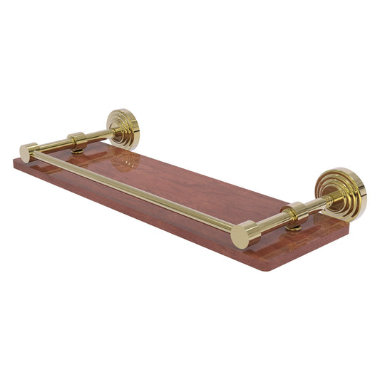 Allied Brass WP-1-16-GAL-IRW-UNL Waverly Place 16" Unlacquered Brass Solid IPE Ironwood Shelf