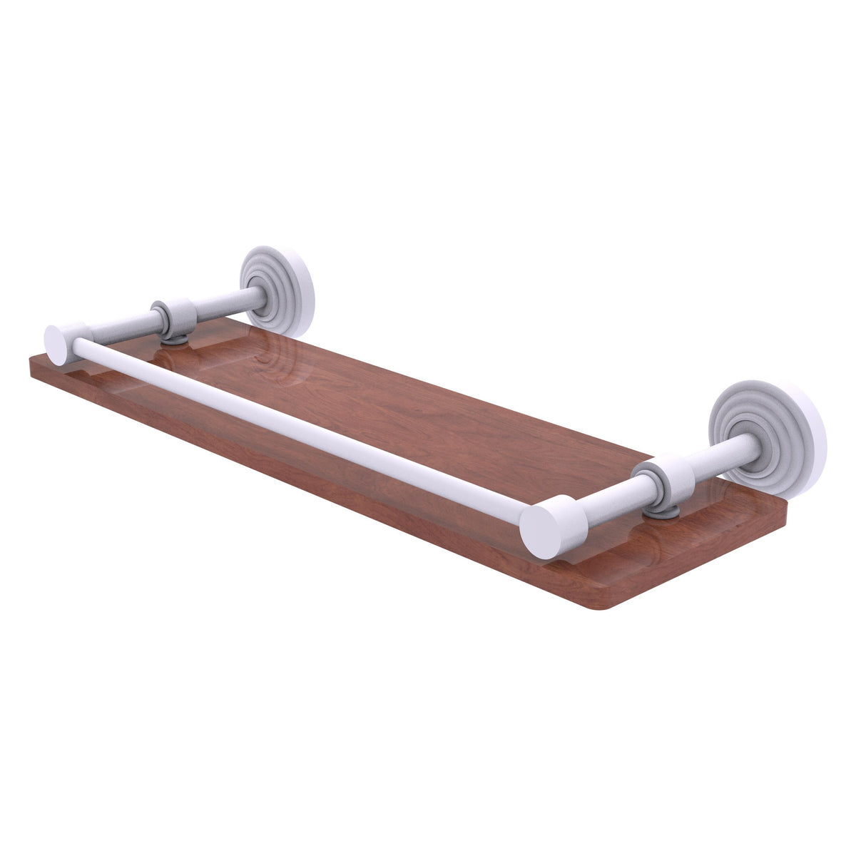 Allied Brass WP-1-16-GAL-IRW-WHM Waverly Place 16" Matte White Solid IPE Ironwood Shelf