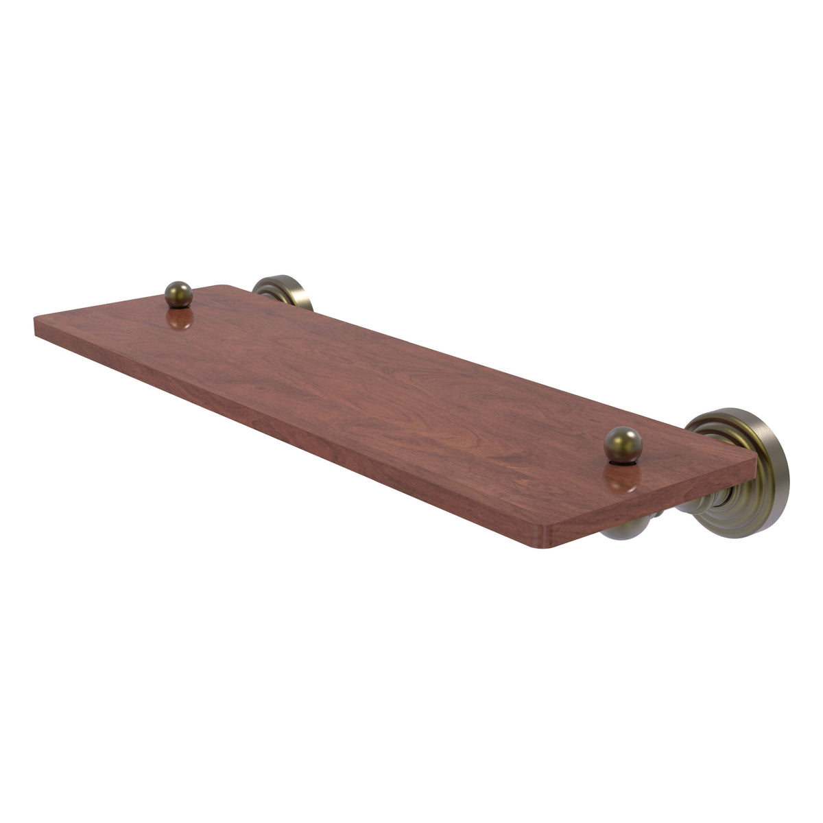 Allied Brass WP-1-16-IRW-ABR Waverly Place 16" Antique Brass Solid IPE Ironwood Shelf