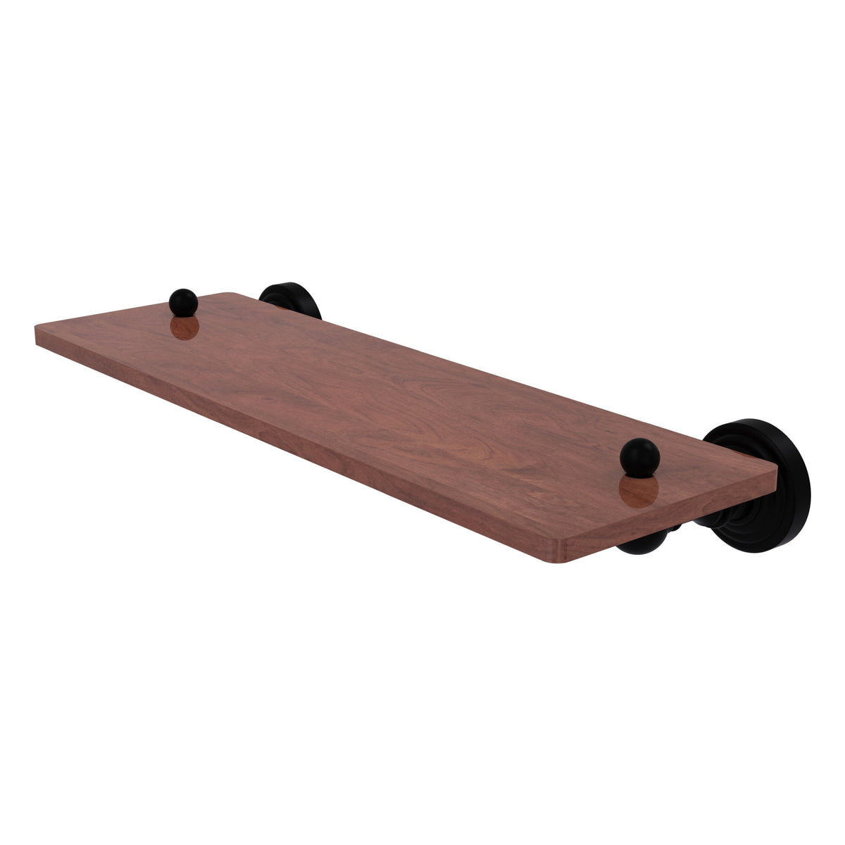 Allied Brass WP-1-16-IRW-BKM Waverly Place 16" Matte Black Solid IPE Ironwood Shelf