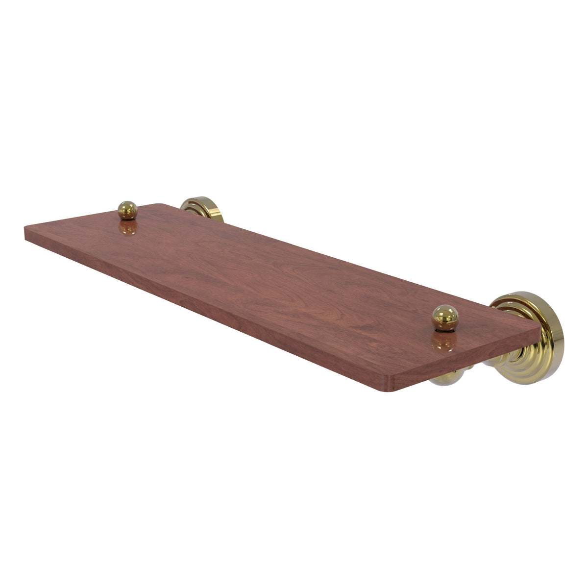Allied Brass WP-1-16-IRW-UNL Waverly Place 16" Unlacquered Brass Solid IPE Ironwood Shelf