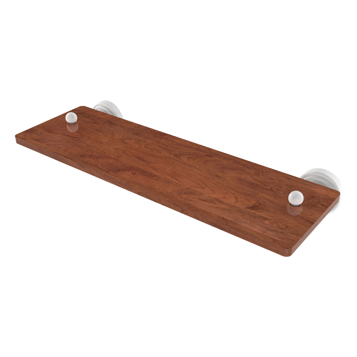Allied Brass WP-1-16-IRW-WHM Waverly Place 16" Matte White Solid IPE Ironwood Shelf
