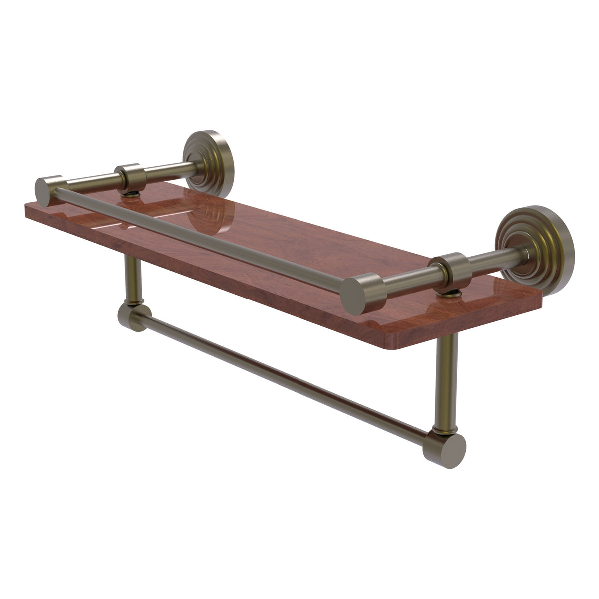 Allied Brass WP-1-16TB-GAL-IRW-ABR Waverly Place 16" Antique Brass IPE Ironwood Shelf