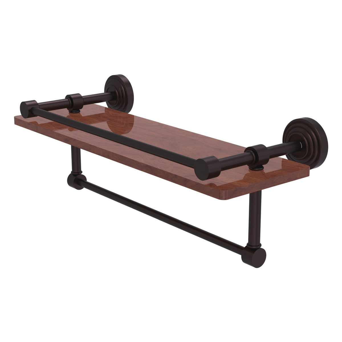 Allied Brass WP-1-16TB-GAL-IRW-ABZ Waverly Place 16" Antique Bronze IPE Ironwood Shelf