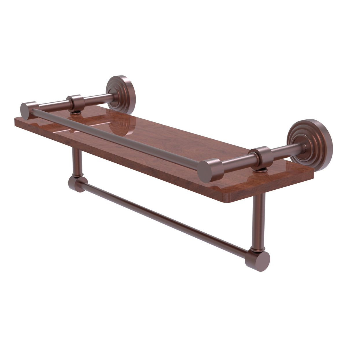 Allied Brass WP-1-16TB-GAL-IRW-CA Waverly Place 16" Antique Copper IPE Ironwood Shelf