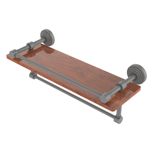 Allied Brass WP-1-16TB-GAL-IRW-GYM Waverly Place 16" Matte Gray IPE Ironwood Shelf