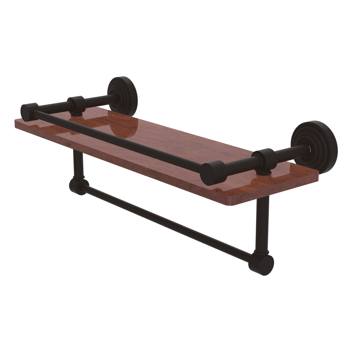 Allied Brass WP-1-16TB-GAL-IRW-ORB Waverly Place 16" Oil Rubbed Bronze IPE Ironwood Shelf