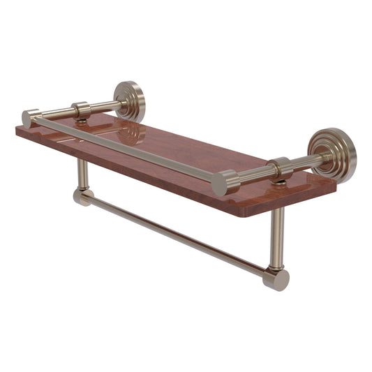 Allied Brass WP-1-16TB-GAL-IRW-PEW Waverly Place 16" Antique Pewter IPE Ironwood Shelf