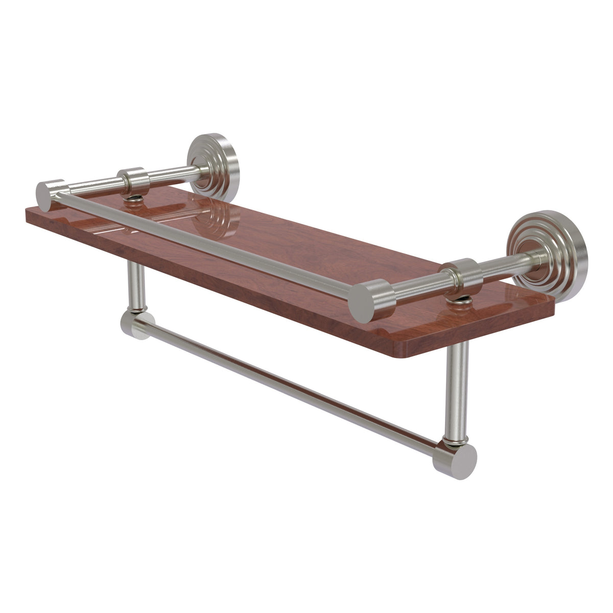 Allied Brass WP-1-16TB-GAL-IRW-SN Waverly Place 16" Satin Nickel IPE Ironwood Shelf