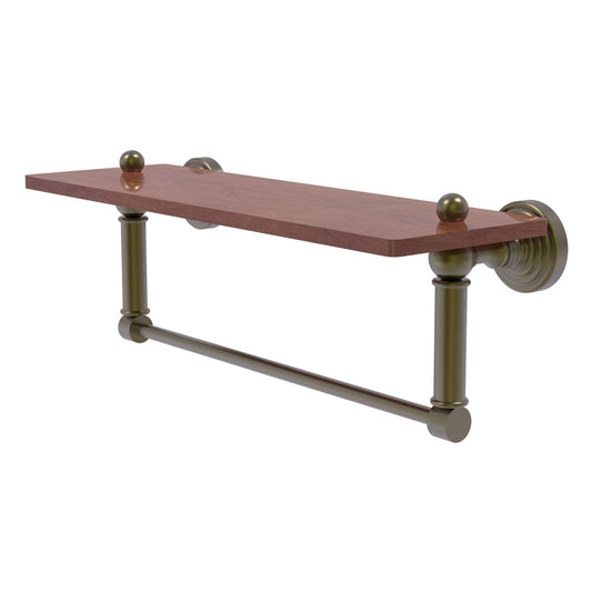 Allied Brass WP-1-16TB-IRW-ABR Waverly Place 16" Antique Brass Solid IPE Ironwood Shelf