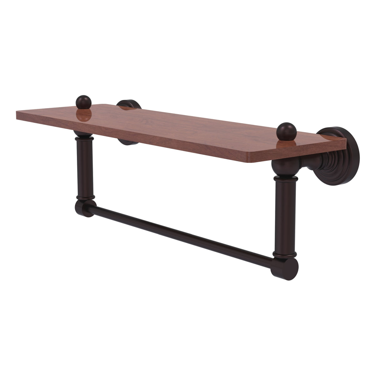 Allied Brass WP-1-16TB-IRW-ABZ Waverly Place 16" Antique Bronze Solid IPE Ironwood Shelf