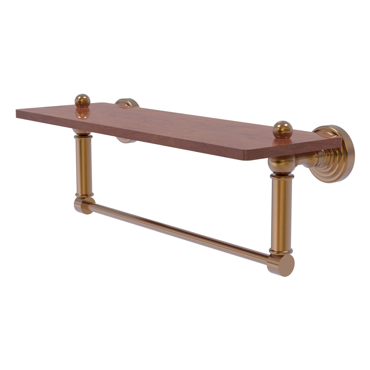 Allied Brass WP-1-16TB-IRW-BKM Waverly Place 16" Matte Black Solid IPE Ironwood Shelf