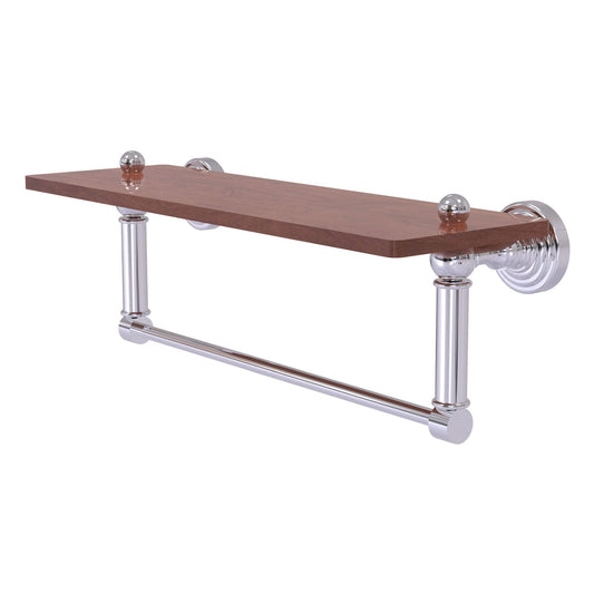 Allied Brass WP-1-16TB-IRW-PC Waverly Place 16" Polished Chrome Solid IPE Ironwood Shelf