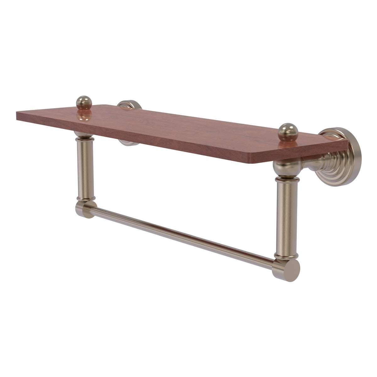 Allied Brass WP-1-16TB-IRW-PEW Waverly Place 16" Antique Pewter Solid IPE Ironwood Shelf