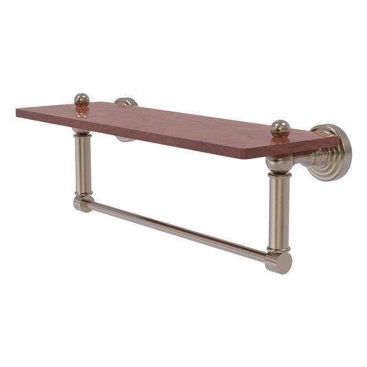 Allied Brass WP-1-16TB-IRW-PEW Waverly Place 16" Antique Pewter Solid IPE Ironwood Shelf
