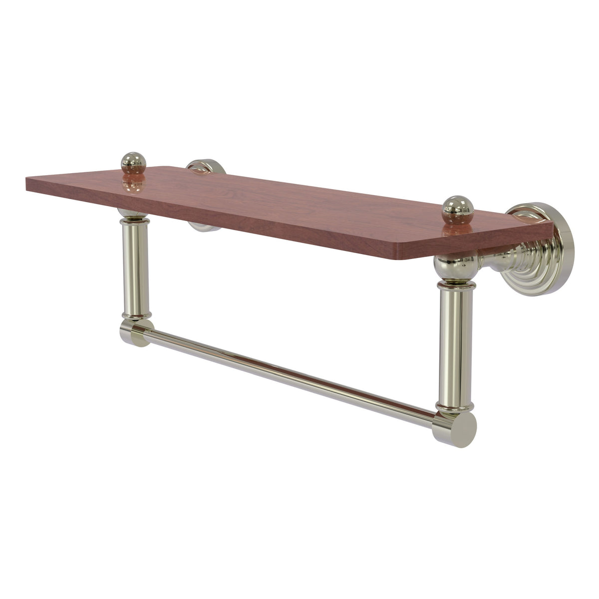 Allied Brass WP-1-16TB-IRW-PNI Waverly Place 16" Polished Nickel Solid IPE Ironwood Shelf