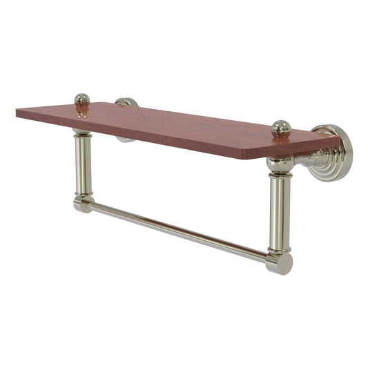 Allied Brass WP-1-16TB-IRW-PNI Waverly Place 16" Polished Nickel Solid IPE Ironwood Shelf