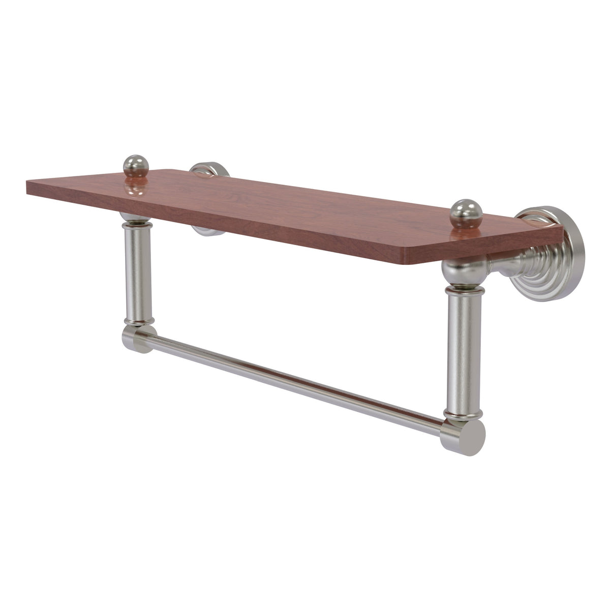 Allied Brass WP-1-16TB-IRW-SN Waverly Place 16" Satin Nickel Solid IPE Ironwood Shelf