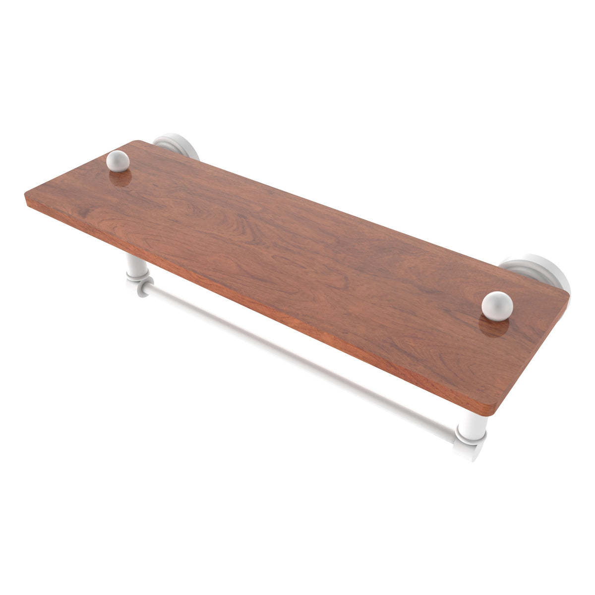 Allied Brass WP-1-16TB-IRW-WHM Waverly Place 16" Matte White Solid IPE Ironwood Shelf