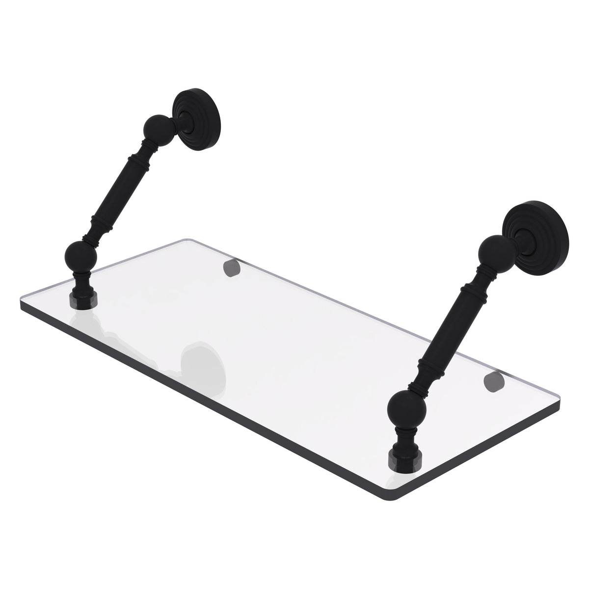 Allied Brass WP-1-18-BKM Waverly Place 18" Matte Black Floating Glass Shelf