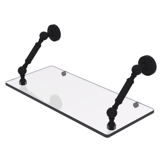 Allied Brass WP-1-18-BKM Waverly Place 18" Matte Black Floating Glass Shelf