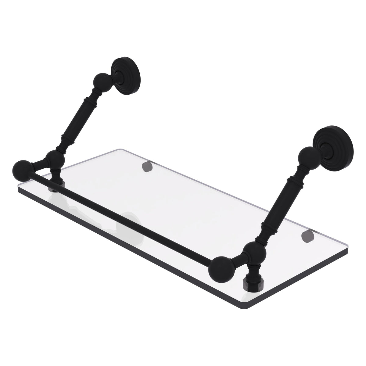 Allied Brass WP-1-18-GAL-BKM Waverly Place 18" Matte Black Floating Glass Shelf