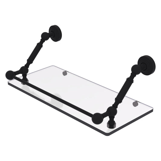 Allied Brass WP-1-18-GAL-BKM Waverly Place 18" Matte Black Floating Glass Shelf