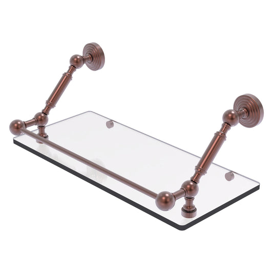 Allied Brass WP-1-18-GAL-CA Waverly Place 18" Antique Copper Floating Glass Shelf