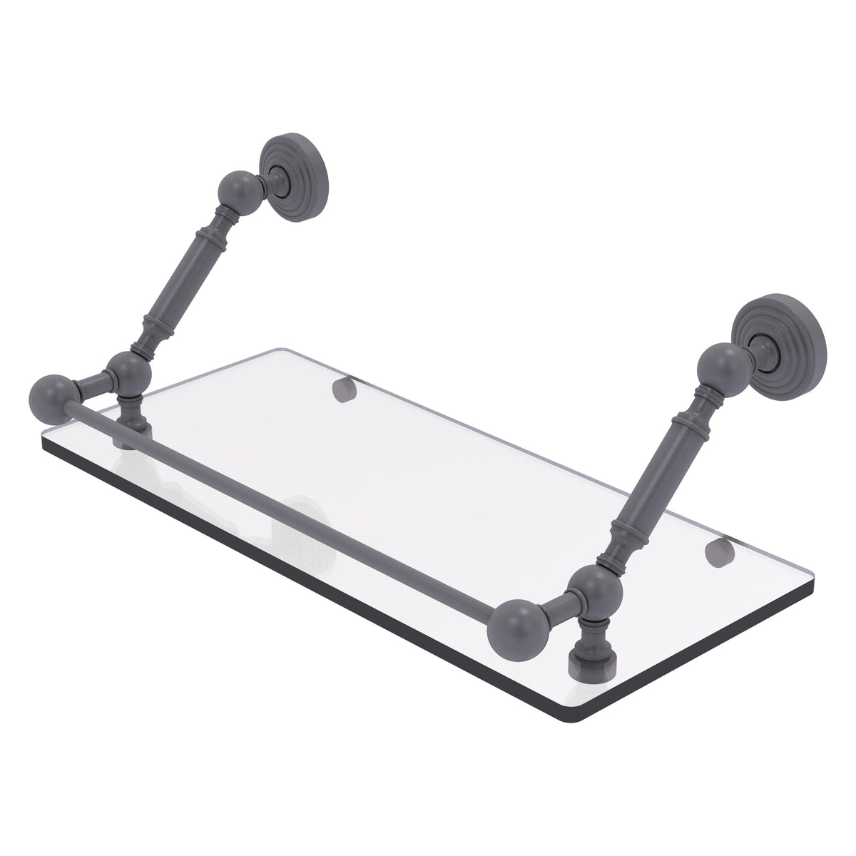 Allied Brass WP-1-18-GAL-GYM Waverly Place 18" Matte Gray Floating Glass Shelf