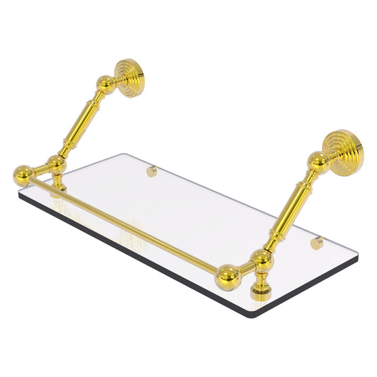 Allied Brass WP-1-18-GAL-PB Waverly Place 18" Polished Brass Floating Glass Shelf