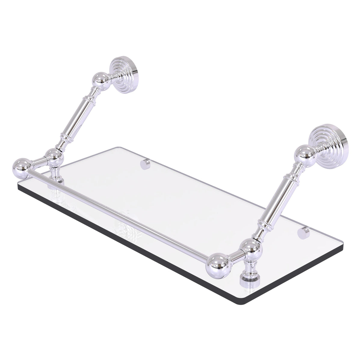 Allied Brass WP-1-18-GAL-PC Waverly Place 18" Polished Chrome Floating Glass Shelf
