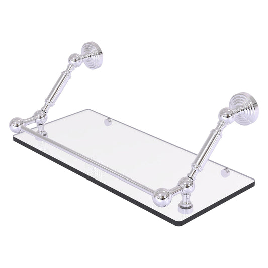 Allied Brass WP-1-18-GAL-PC Waverly Place 18" Polished Chrome Floating Glass Shelf