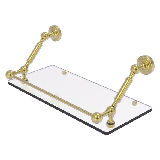 Allied Brass WP-1-18-GAL-SBR Waverly Place 18" Satin Brass Floating Glass Shelf