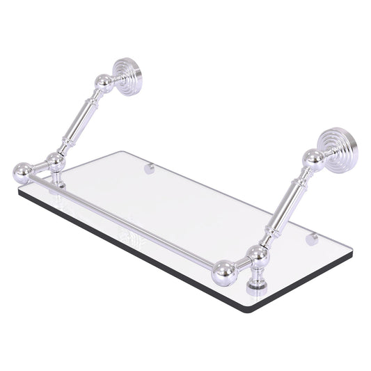Allied Brass WP-1-18-GAL-SN Waverly Place 18" Satin Nickel Floating Glass Shelf