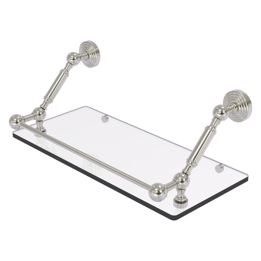 Allied Brass WP-1-18-GAL-UNL Waverly Place 18" Unlacquered Brass Floating Glass Shelf