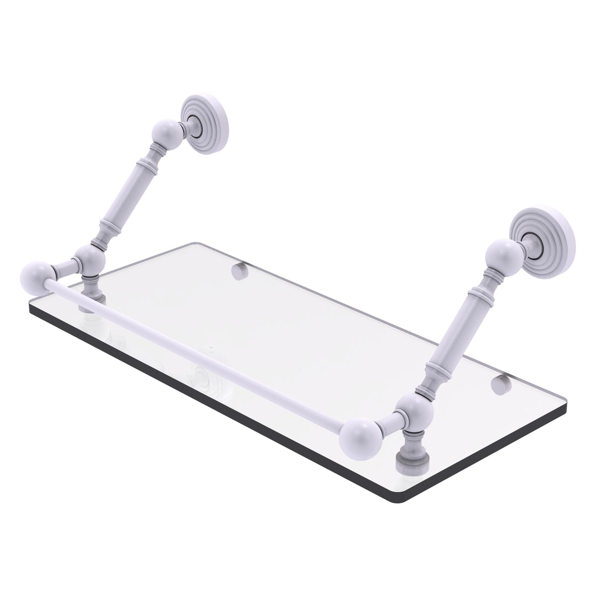Allied Brass WP-1-18-GAL-WHM Waverly Place 18" Matte White Floating Glass Shelf