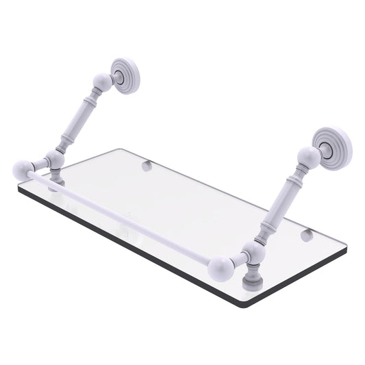 Allied Brass WP-1-18-GAL-WHM Waverly Place 18" Matte White Floating Glass Shelf