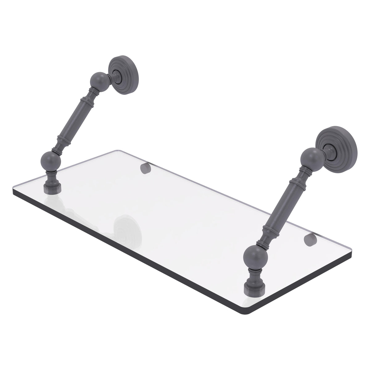 Allied Brass WP-1-18-GYM Waverly Place 18" Matte Gray Floating Glass Shelf