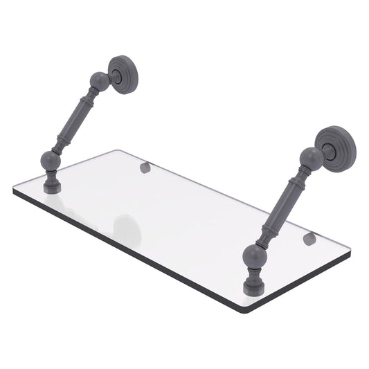 Allied Brass WP-1-18-GYM Waverly Place 18" Matte Gray Floating Glass Shelf