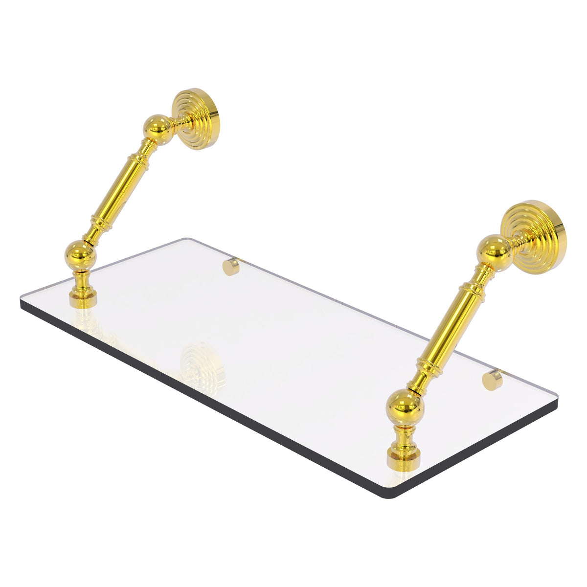 Allied Brass WP-1-18-PB Waverly Place 18" Polished Brass Floating Glass Shelf