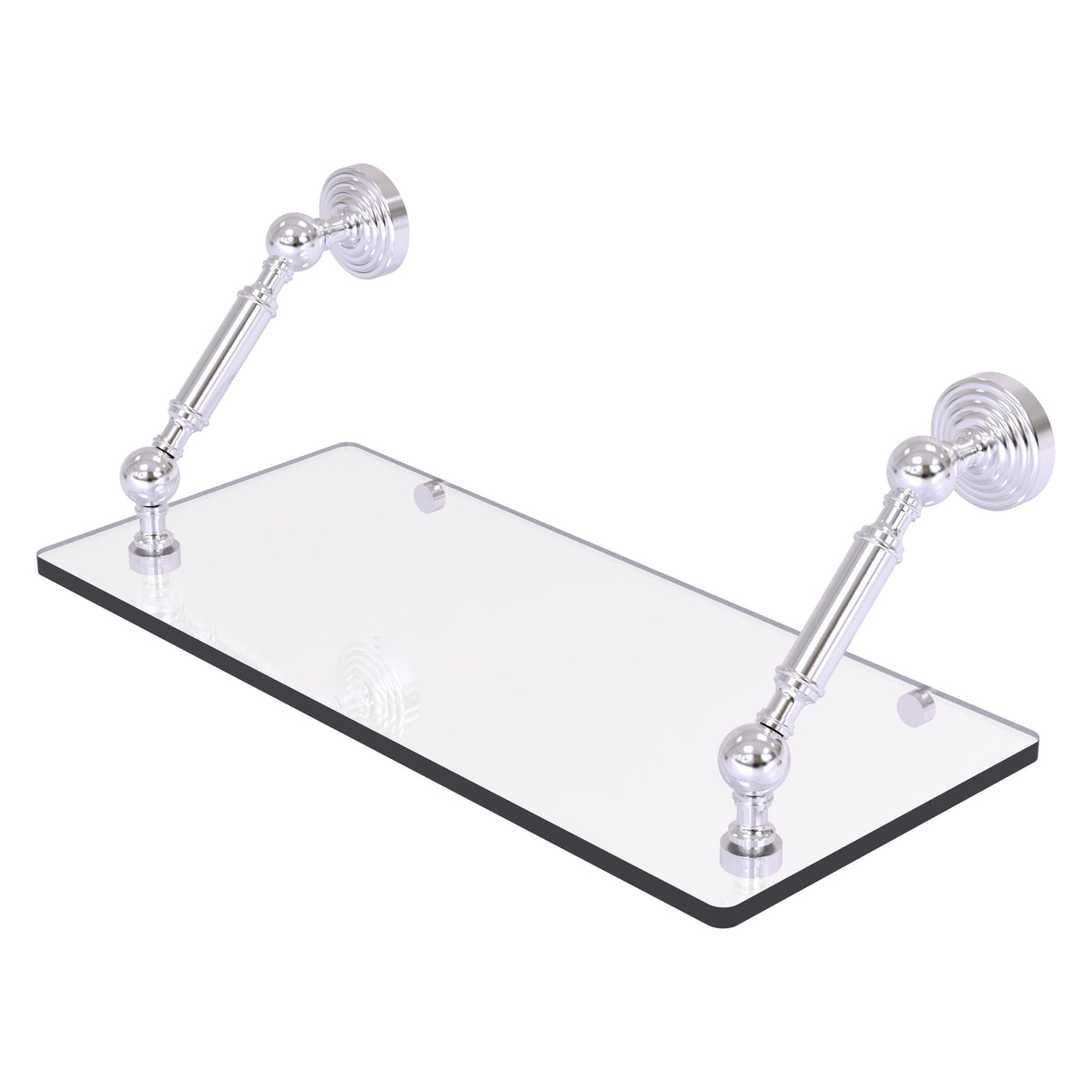 Allied Brass WP-1-18-SCH Waverly Place 18" Satin Chrome Floating Glass Shelf