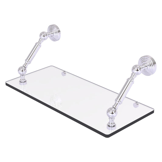 Allied Brass WP-1-18-SCH Waverly Place 18" Satin Chrome Floating Glass Shelf