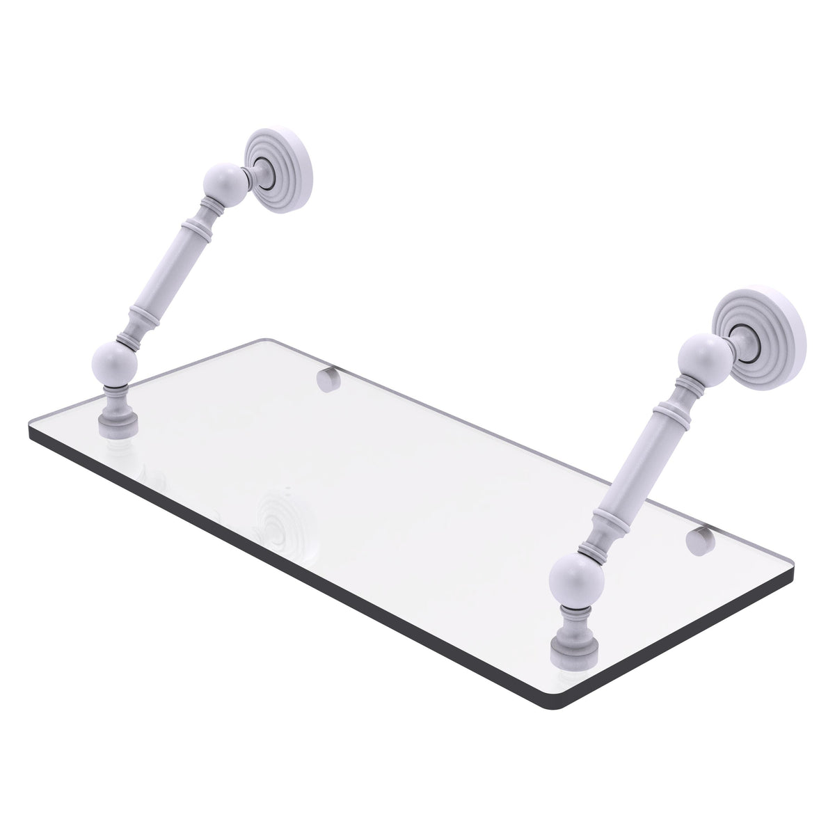 Allied Brass WP-1-18-WHM Waverly Place 18" Matte White Floating Glass Shelf