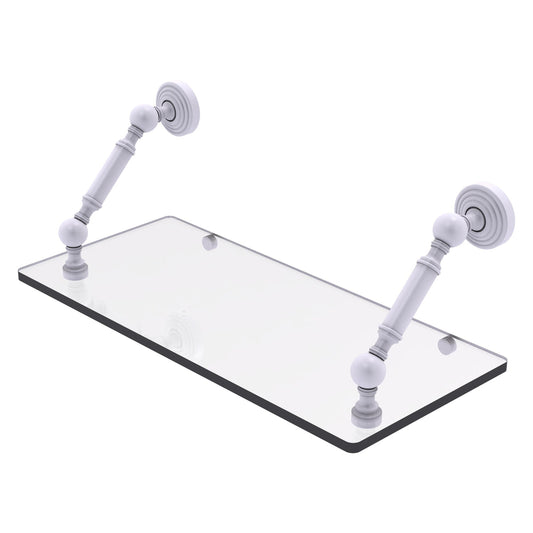 Allied Brass WP-1-18-WHM Waverly Place 18" Matte White Floating Glass Shelf