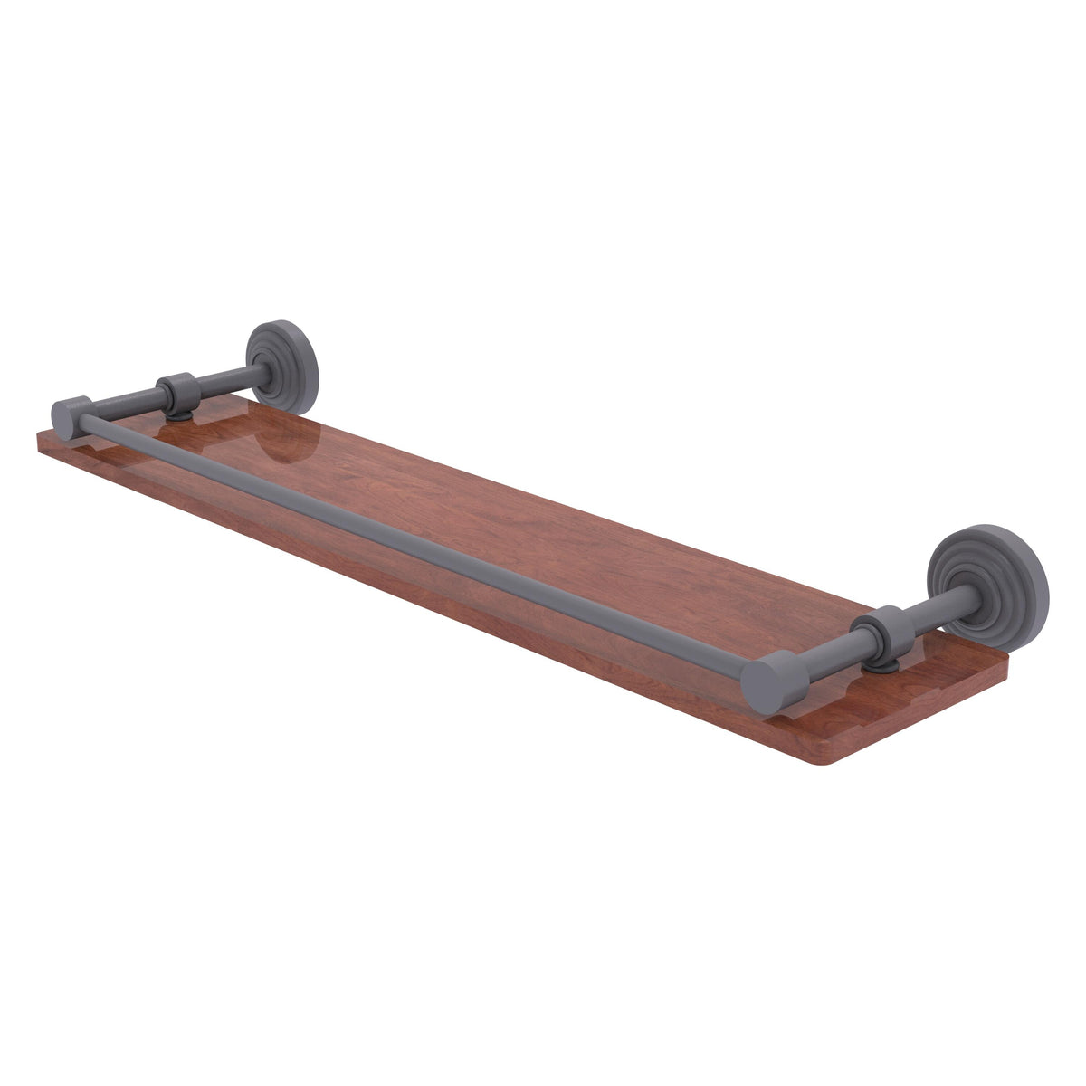 Allied Brass WP-1-22-GAL-IRW-GYM Waverly Place 22" Matte Gray Solid IPE Ironwood Shelf