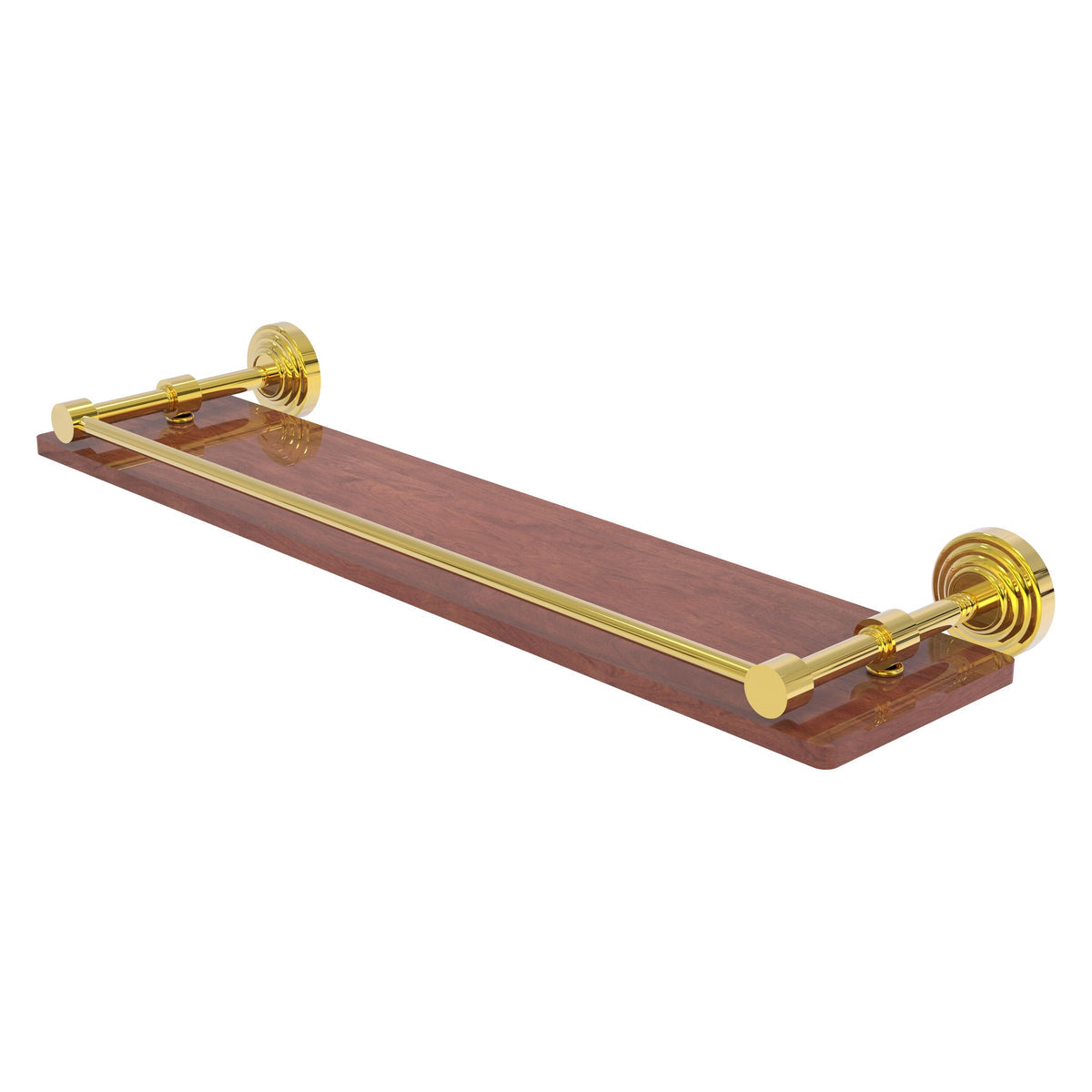 Allied Brass WP-1-22-GAL-IRW-PB Waverly Place 22" Polished Brass Solid IPE Ironwood Shelf