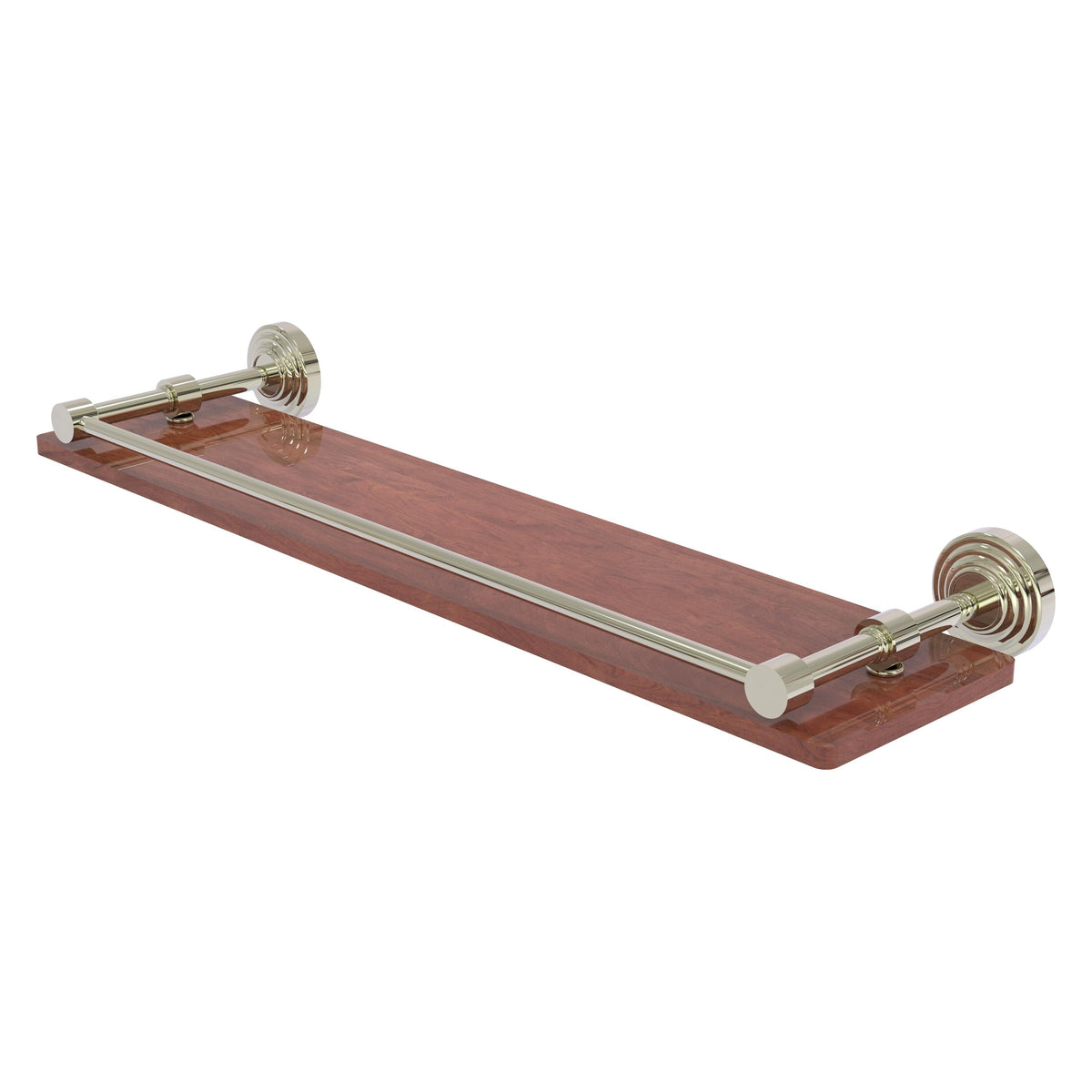 Allied Brass WP-1-22-GAL-IRW-PNI Waverly Place 22" Polished Nickel Solid IPE Ironwood Shelf