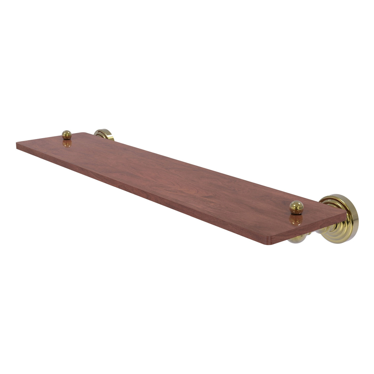 Allied Brass WP-1-22-IRW-UNL Waverly Place 22" Unlacquered Brass Solid IPE Ironwood Shelf