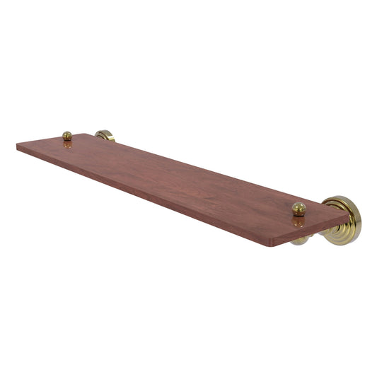 Allied Brass WP-1-22-IRW-UNL Waverly Place 22" Unlacquered Brass Solid IPE Ironwood Shelf